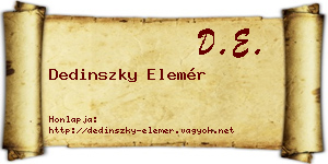 Dedinszky Elemér névjegykártya