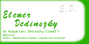 elemer dedinszky business card